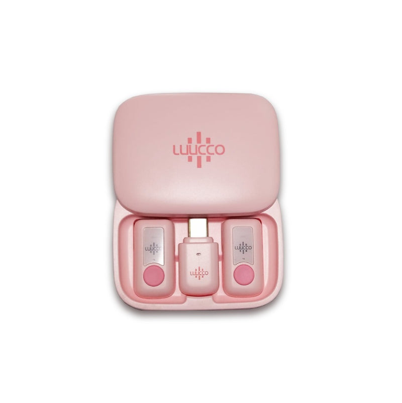 Micrófonos inalámbricos ultra-compactos USB-C para smartphones 2 mics Luucco Link2 color rosa