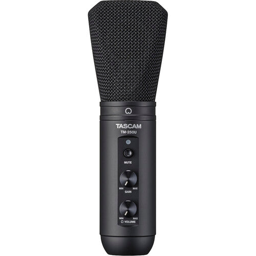 Tascam TM-250U Micrófono Condensador USB-C | Supercardioide Plug & Play para Podcast y Streaming