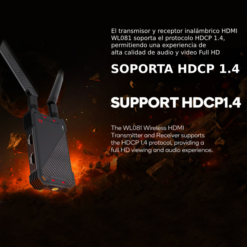 Sistema de transmisor y receptor de video HDMI inalámbrico VRRISS WL081 para equipos de sala de reuniones
